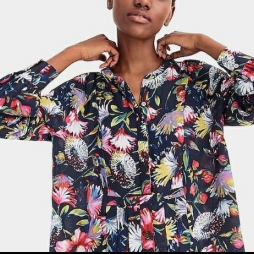 J.Crew Silk Blouse - Bea Tunic in Verity Floral